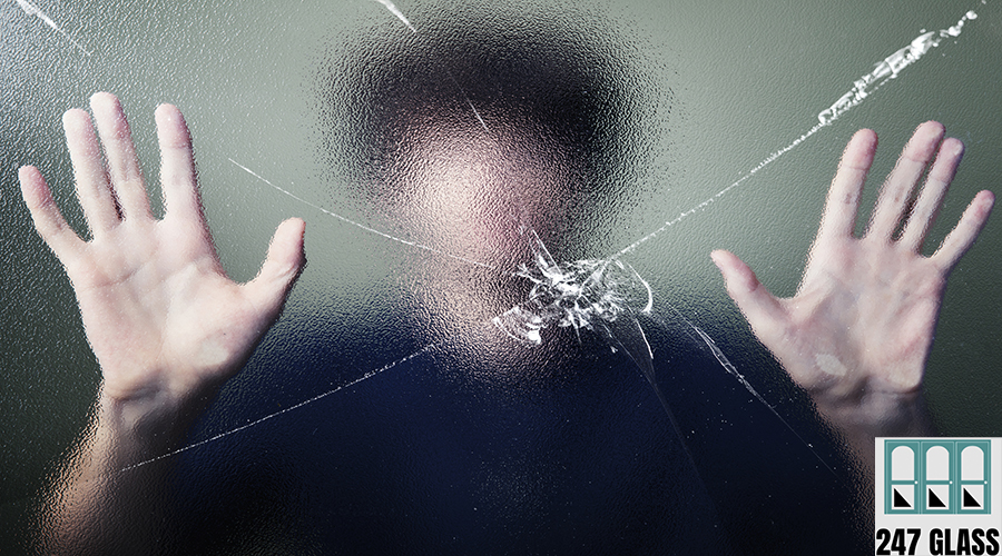 Anonymous man with cracked glass effect Anonymous man with cracked glass effect