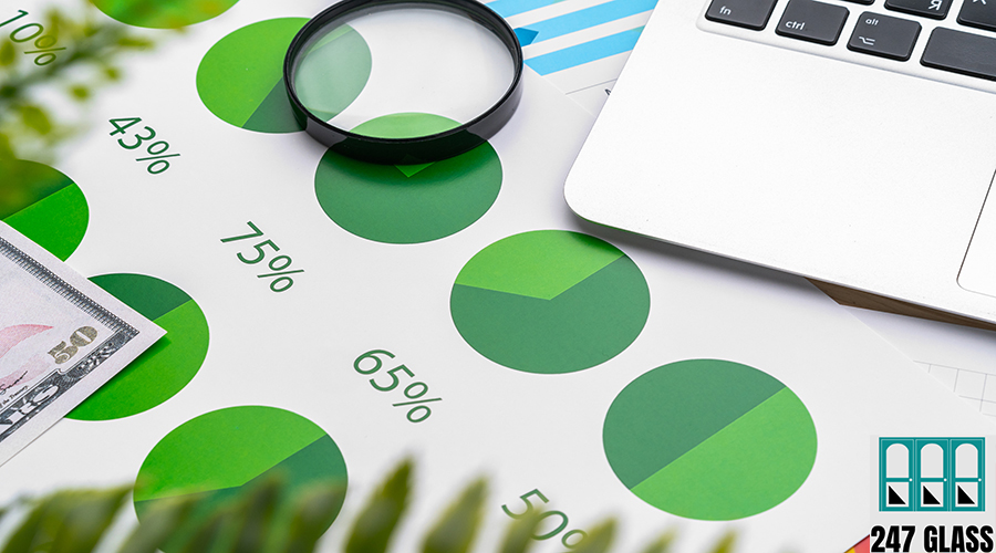 Financial report and laptop on business desk Financial report and laptop on business desk, close up