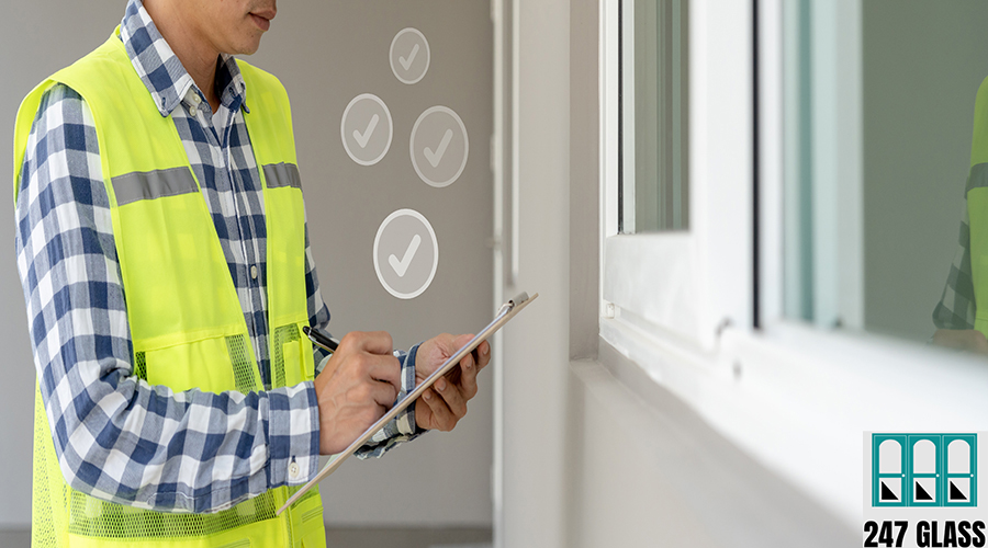 inspector or engineer is inspecting construction and quality ass inspector or engineer is inspecting construction and quality assurance new house using a checklist. Engineers or architects or contactor work to build the house before handing it over to the homeowner