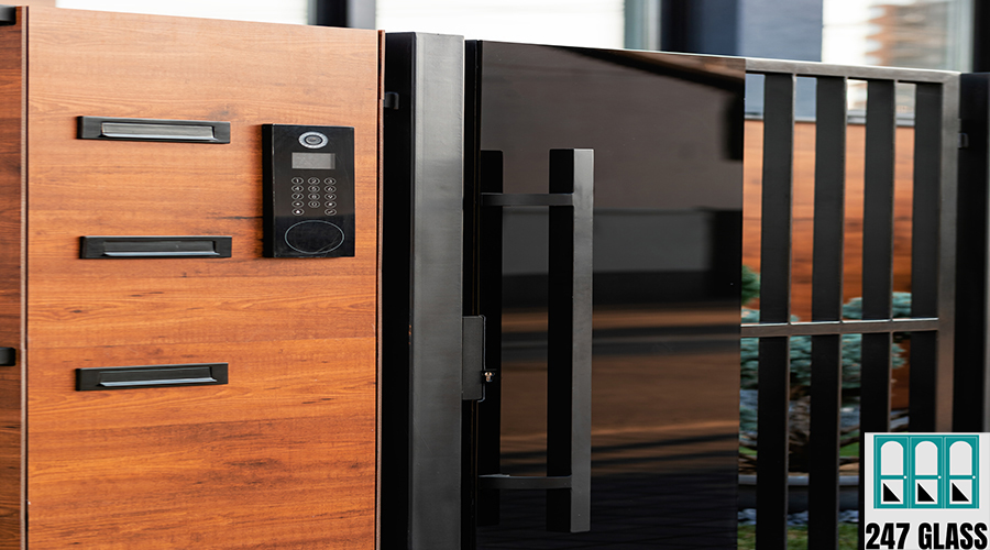 Intercom on main gate of residential building. Intercom on a gate of an residential building.