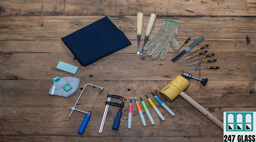 tools-collection-top-view Window Installation for Retail Shop