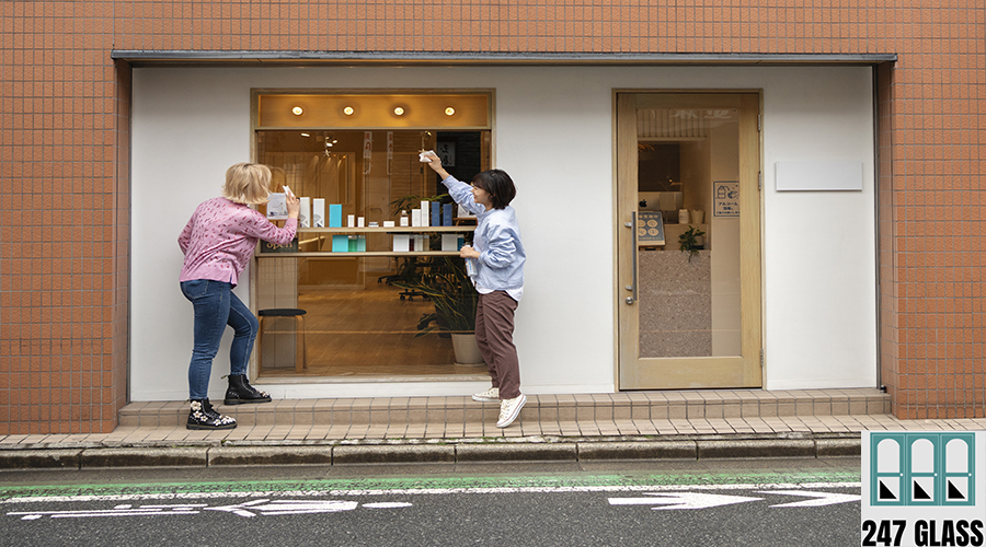 women-getting-display-window-japanese-hairdressers-ready women-getting-display-window-japanese-hairdressers-ready