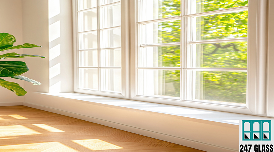 Stylish eco-friendly home interior with natural light and green elements enhancing sustainability and comfort in modern living spaces glass replacement