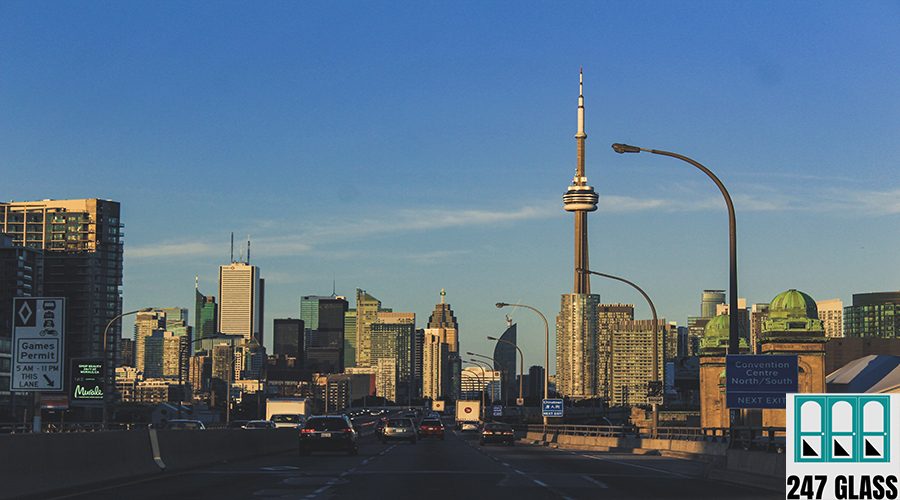 Highway view of Toronto city